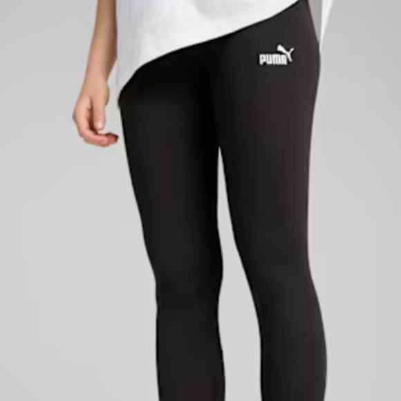 NWT PUMA ESSENTIALS LEGGINGS TIGHT FIT BLACK COTTON S - Picture 1 of 11